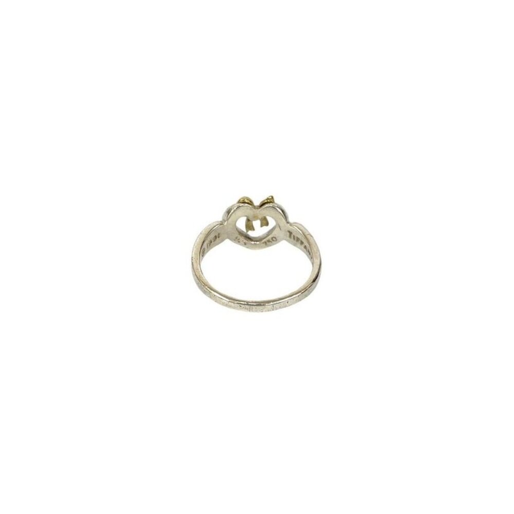 Tiffany & Co Heart Ribbon Combination Ring 18K Gold Silver - Picture 7 of 8